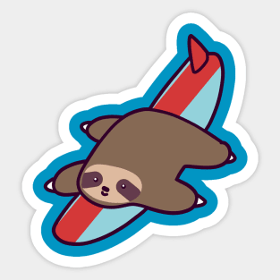 Surfing Sloth Sticker